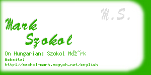 mark szokol business card